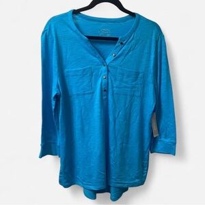 Chico's Bright Blue Button-Front Blouse